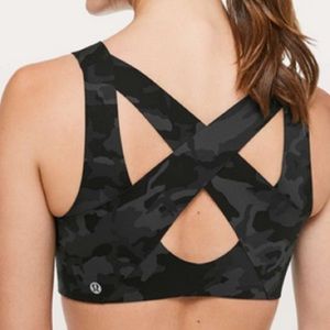 Lululemon Enlite Front Zip Sports Bra in Incognito Grey